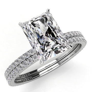 Solitaire Radiant Diamond Engagement Ring Set